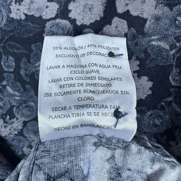 Levis Mens XL Floral Shirt Navy Black Button Up Short‎ Sleeve Versatile Classic - Picture 10 of 11